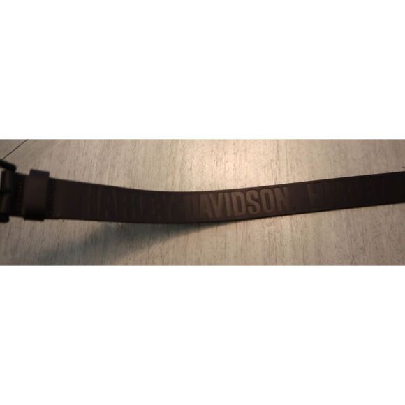 Harley-Davidson BMM042 Men's Sz L (38/40) Dark Brown Genuine Leather Logo Belt - Picture 8 of 16